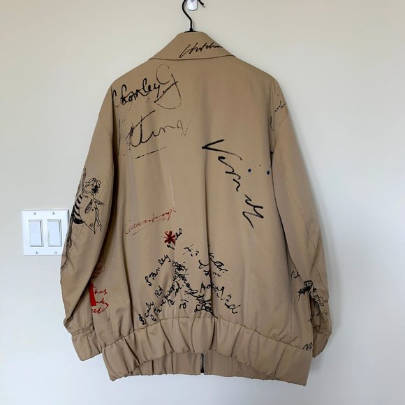 BURBERRY Postcard Print Tropical Gabardine Harrington Jacket - Picture 11 of 15